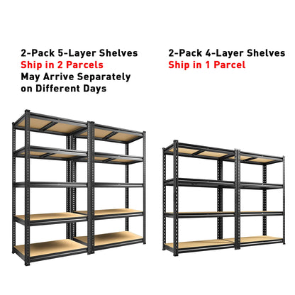 Raybee 2-Pack 4-Tier Heavyduty Garage Shelving Units Metal Shelves Storage Height Adjustable Utility Racks for Warehouse Organizing Pantry Kitchen Basement Shelf Organiser 35.5"Wide 12" Deep 60" High Twin Size 71" Wide #Tiktokshopbacktoschool